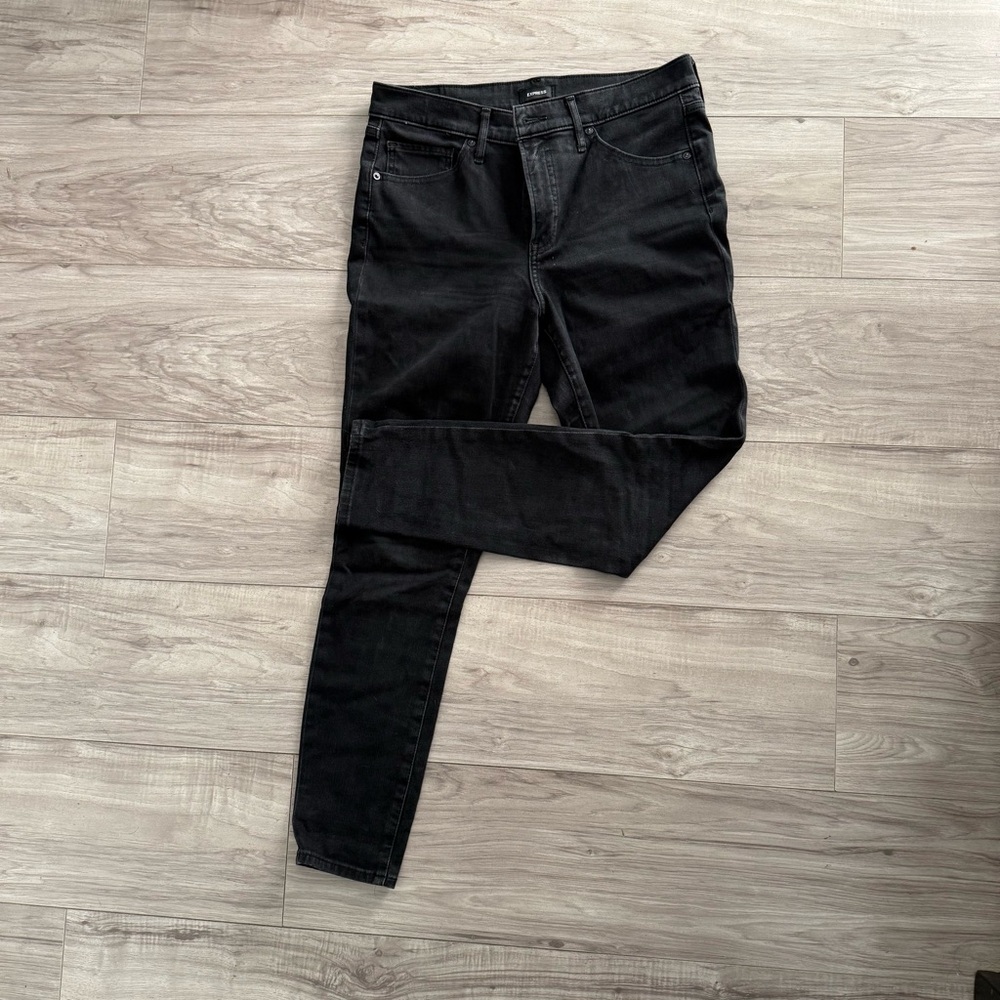 Skinny Mid Rise Black Jeans